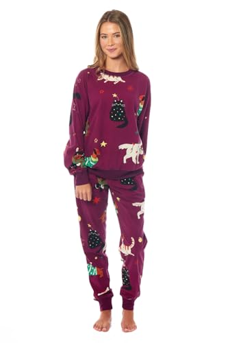 BLOOM BLENDS Damen Pyjama Set aus bedrucktem Fleece, weich und warm, Nachtwäsche, langärmelig, Tierdruck, Katzen und Hunde, Einheitsgröße BLOOM BLENDS Damen Pyjama Set aus bedrucktem Fleece, weich und warm, Nachtwäsche, langärmelig, Tierdruck, Katzen und Hunde, Einheitsgröße von BLOOM BLENDS