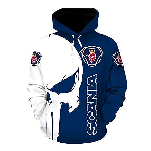 BLPOTA Bequemer Herren-Kapuzenpullover Für Scania Langärmelig Activewear 3D-Druck Jacke Mit Taschen Sweatshirts Pullover Kapuzenmantel Workout-Outwear-Oberteile-C||3XL von BLPOTA