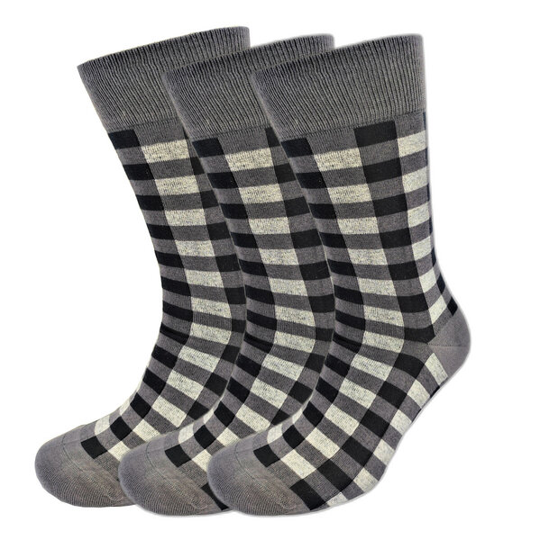 BLS Organic 3er Set GOTS zertifiziert 98 % Bio-Baumwolle Check Pattern Socken von BLS Organic