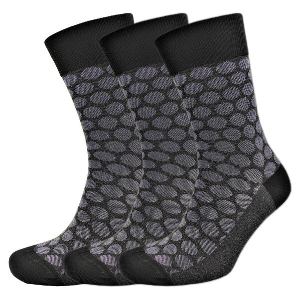 BLS Organic 3er Pack GOTS zertifiziert 98 % Bio-Baumwolle Polka Dot Pattern Herrensocken von BLS Organic