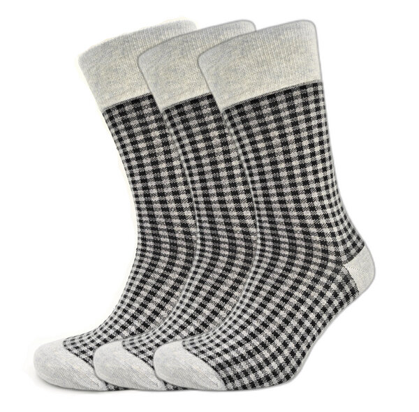 BLS Organic 3er Pack GOTS zertifiziert 98 % Bio-Baumwolle Quadrat Design Socken von BLS Organic