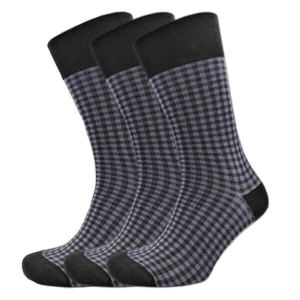 BLS Organic 3er Pack GOTS zertifiziert 98 % Bio-Baumwolle Quadrat Design Socken von BLS Organic