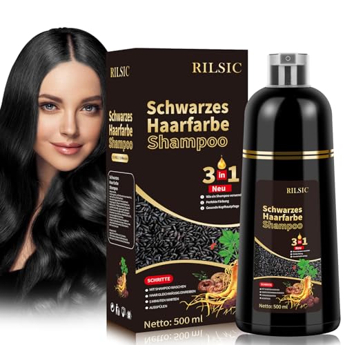 Black Hair Dye Shampoo 3in 1,Haarfarbe Shampoo Schwarz Gegen Graue Haare Abdecken, Sofortiges Haarfärbeshampoo,Farbshampoo Schwarz für Männer Frauen 500ml Black Hair Dye Shampoo 3in 1,Haarfarbe Shampoo Schwarz Gegen Graue Haare Abdecken, Sofortiges Haarfärbeshampoo,Farbshampoo Schwarz für Männer Frauen 500ml von BLSFXROE