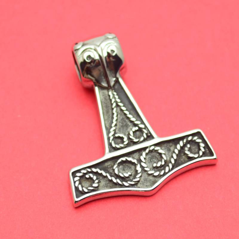 Mjölnir Thors Hammer Edelstahl Anhänger Thorhammer Abverkauf Sold Out von abverkaufSoldout