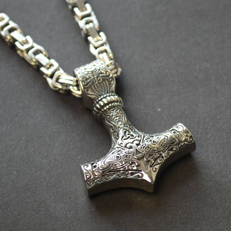 Thors Hammer Mit Königskette 60 cm X 5 Mm Mjölnir Viking Thorhammer von BLSchmuckdesign