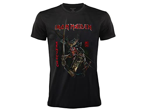 T-Shirt Iron Maiden Senjutsu Offizielles Rock T-Shirt schwarz Band Heavy Metal Baumwolle Unisex Erwachsene Jungen, Schwarz , Medium von BLT DISTRIBUTION SRL