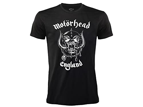 T-Shirt Motorhead England Offizielles Rock T-Shirt Schwarz Band Heavy Metal Baumwolle Unisex Erwachsene Jungen, Schwarz , Large von BLT DISTRIBUTION SRL