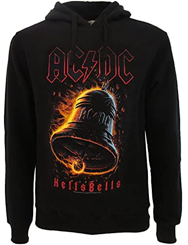 Sweatshirt AC DC Original Kapuze und unsichtbare Vordertasche, Offizielles Schwarz Erwachsene AC/DC Hells Bells, Schwarz , L von BLT