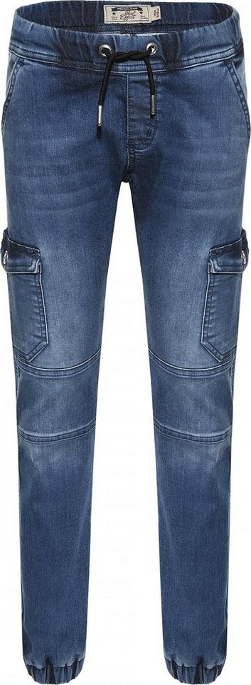 BLUE EFFECT Stretch-Jeans blue effect boys Cargo Hose Jeans wide XXL Stretch Pants medium blue von BLUE EFFECT