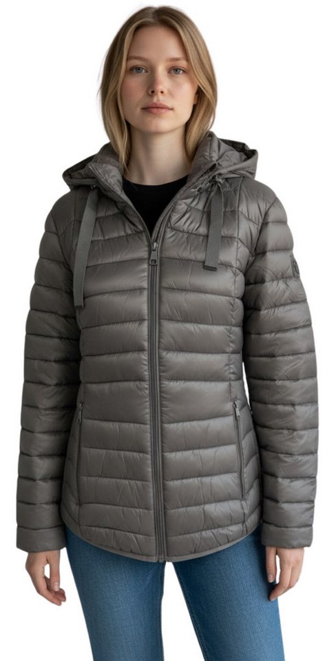 BLUE FLAME Steppjacke 60-282 leichte glänzende Winterjacke abnehmbare Kapuze, seitlich gesmoked von BLUE FLAME