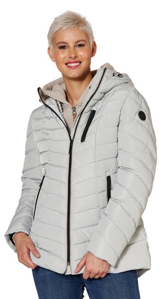 BLUE FLAME Steppjacke 60-307 Long-Steppjacke mit Kapuze mit wasserdichten Reißverschlüssen an den Taschen von BLUE FLAME