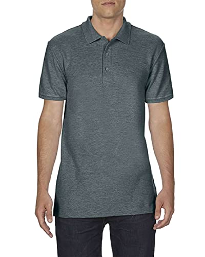 BLUE RAVEN Herren Piqué Poloshirt 100% Baumwolle, Regular Fit, Leichtes Kurzarm Shirt für Arbeit und Freizeit-dark-heather-3XL von BLUE RAVEN