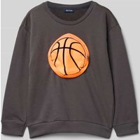 Blue Seven Sweatshirt mit gerippten Abschlüssen in Graphit, Größe 110 von BLUE SEVEN