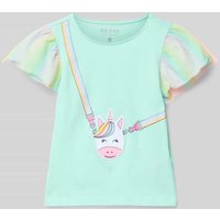 Blue Seven T-Shirt mit Motiv-Print in Helltuerkis, Größe 110 von BLUE SEVEN