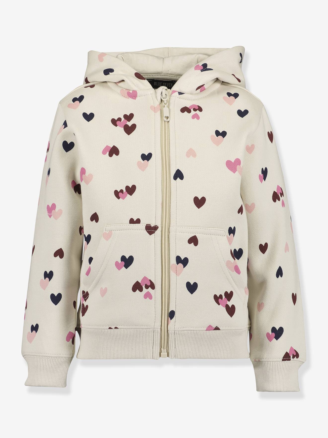 Mädchen Kapuzen-Sweatjacke mit Herzmuster BLUE SEVEN von BLUE SEVEN