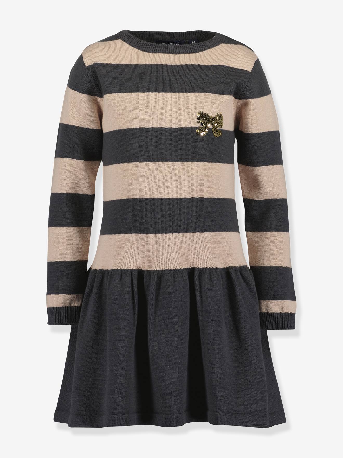Mädchen Strickkleid mit Pailletten-Schleife BLUE SEVEN von BLUE SEVEN