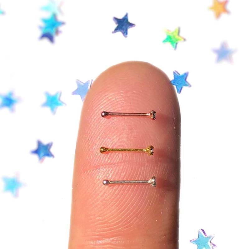 Tiny Nasenstecker Micro Nasenring Bolzen Nasenringe Diamant Kleiner 1 Mm Nase Piercing Nasenknochen von BLUEBERRYVELVETSHOP