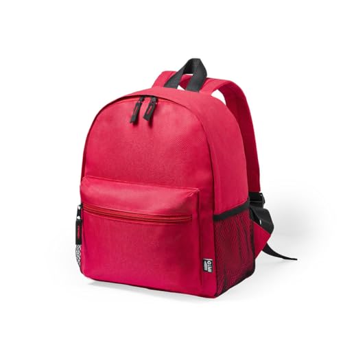 BLUECHOLON Rucksack für Kinder, Kleinkind, kleines Schulmädchen, 9 l, recycelter Kunststoff, RPET für Jungen, Mädchen, 2, 3, 4, 5, 6 Jahre., rot von BLUECHOLON