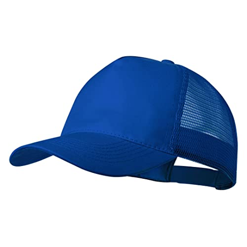 Trucker Cap, Casual Cap, Baseballmütze, 5 Paneele mit Netzstoff auf der Rückseite, verstellbar mit Kunststoffverschluss, Kappe für Herren, Damen, Sommer., blau, 58 cm von BLUECHOLON