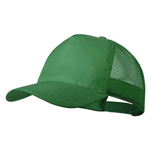 Trucker Cap, Casual Cap, Baseballmütze 5 Panels mit Mesh auf der Rückseite, verstellbar mit Kunststoffverschluss. Cap Herren Damen Sommer, grün, 58 cm von BLUECHOLON