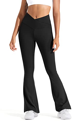 BLUEENJOY Damen Flare Yogahose – Crossover Flared Leggings für Frauen Hohe Taille Workout Casual Bootcut Hose von BLUEENJOY