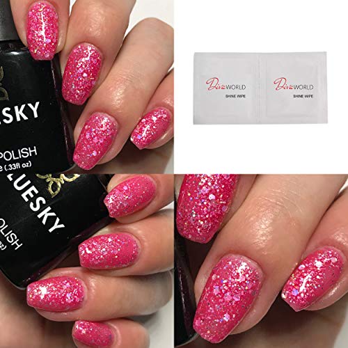 Bluesky BLUESKY Gel Polish, Daddy's Girl, BLZ46, 10ml, Gel auflösbarer Nagellack, Rosa, Neon, Glitzer (Aushärtung unter UV-/LED Lampe erforderlich) er Pack(x) von Bluesky