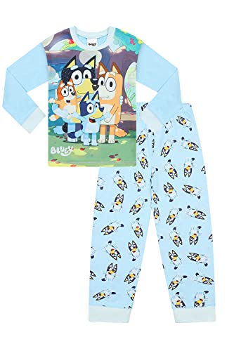 Bluey Langes Pyjama-Set für Jungen, blau, 5-6 Years von BlueY