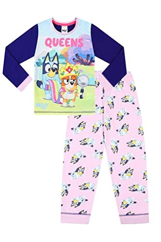 Bluey Langes Pyjama-Set für Mädchen, Queens, Rosa, rose, 4-5 Years von BlueY