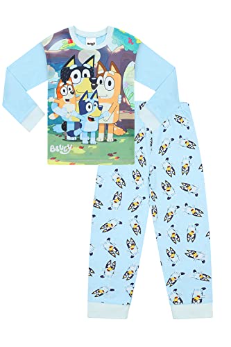 BLUEY Langes Pyjama-Set für Jungen, blau, 98 von BLUEY