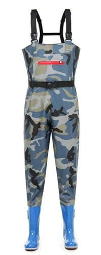 Watthosen Damen Wasserdicht Wathose Für Frauen Wathose Mit Stiefeln Wasserdichte Atmungsaktive Crosswater Trägerhose, Anglerhose Wasserdicht Mit Stiefel Für Angeln, Bauernhöfe H,38 von BLUEZY