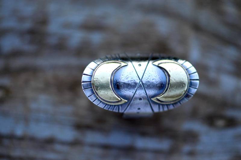 Messing Und Silber Mond Ring, Boho Statement Sterling Handgemachter Ring Messing Und Silber Mond Ring, Boho Statement Sterling Handgemachter Ring von BLUEskyBLACKbird