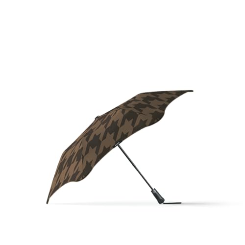 BLUNT Metro - Kompakter Regenschirm & Sturmregenschirm - Winddicht bis 90 km/h - Automatisches Öffnen & Schließen - Leicht & Langlebig - Ø 100 cm - Houndstooth Cocoa von BLUNT