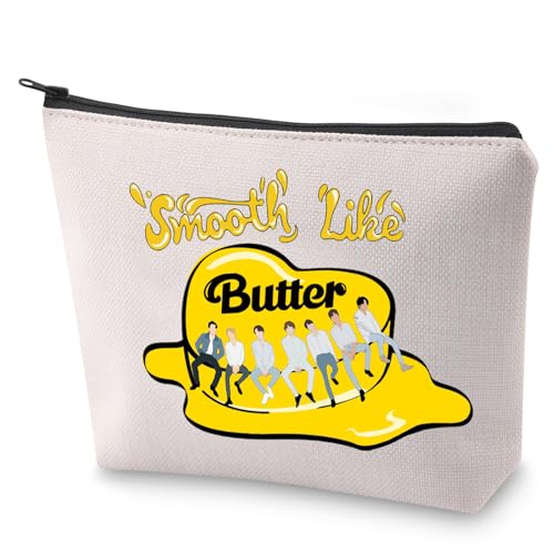 BLUPARK K-Pop Armee-Kosmetiktasche, Schultertasche, glatt wie Butter, Make-up-Tasche, Geschenk für Butterliebhaber, Glatt wie Butter von BLUPARK