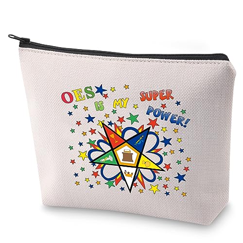 BLUPARK OES Kosmetiktasche OES Sorority Sister Geschenk OES Is My Superpower Make-up-Tasche Geschenk für Schwesternschaft Frauen, OES ist meine Supermacht von BLUPARK