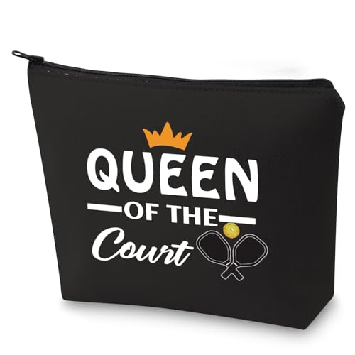 BLUPARK Pickleball Queen Gift Pickleball Damen Make-up-Tasche Queen Of The Court Kosmetiktasche für Pickleball-Spieler, Pickleball Queen-BK, Retro von BLUPARK