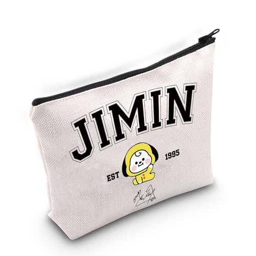 BLUPARK Singer Merch Tasche mit K-Pop-Figuren, Bangtan Boys, Geschenk für Armee, Sänger, Fan, BT-inspirierte Reißverschlusstasche, Jimin-Tasche, Kosmetiktasche von BLUPARK