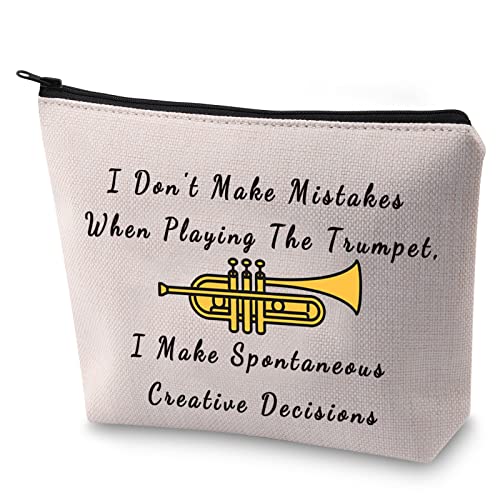 BLUPARK Trumpeter Geschenk Kornett Kosmetiktasche I Don't Make Mistakes When Playing The Trompet Girl Trompete Spieler Geschenk für Musiker, Beim Spielen der Trompete von BLUPARK