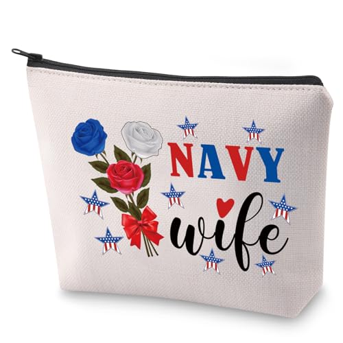 Proud Navy Wife Kosmetiktasche Stolz Marine Frau Geschenk Navy Frau Make-up Tasche Militär Frau Geschenk, Marine Frau von BLUPARK