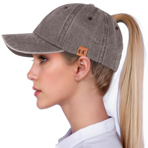 BLURBE Pferdeschwanz-Baseballkappen für Damen – Gewaschene, einfarbige Baumwolle, verstellbar, Klassische Vintage-Denim-Baseballmützen, Sonnenkappen für Damen im Freien BLURBE Pferdeschwanz-Baseballkappen für Damen – Gewaschene, einfarbige Baumwolle, verstellbar, Klassische Vintage-Denim-Baseballmützen, Sonnenkappen für Damen im Freien von BLURBE