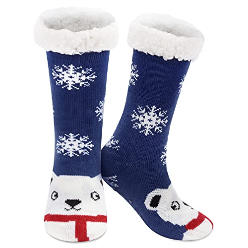 BLURBE Damen Warme Dicke Wintersocken-Flauschige Socken,Dicke Kuschelsocken Weiche Wintersocken Zuhause Christmas Bequem Plus Samt Für 35-40 von BLURBE