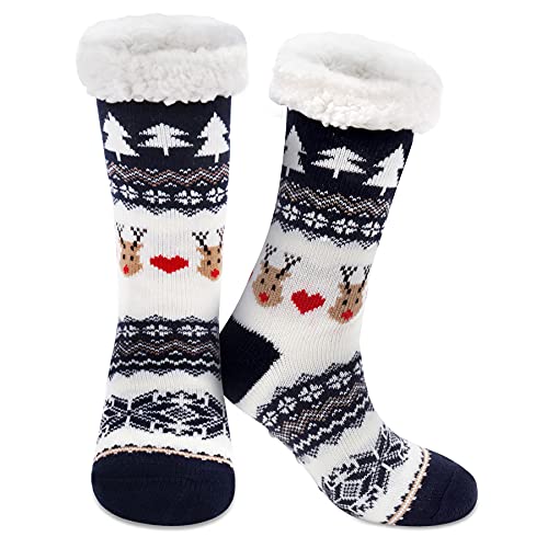 BLURBE Damen Warme Dicke Wintersocken-Flauschige Socken,Dicke Kuschelsocken Weiche Wintersocken Zuhause Christmas Bequem Plus Samt Für 35-40 von BLURBE