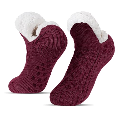 BLURBE Kuschelsocken Damen-Winter Stoppersocken Herren, Flauschsocken ​Haussocken Warme Dicke Abs Socken Rutschfest Hausschuhe Plus Samt Für 37-41 von BLURBE