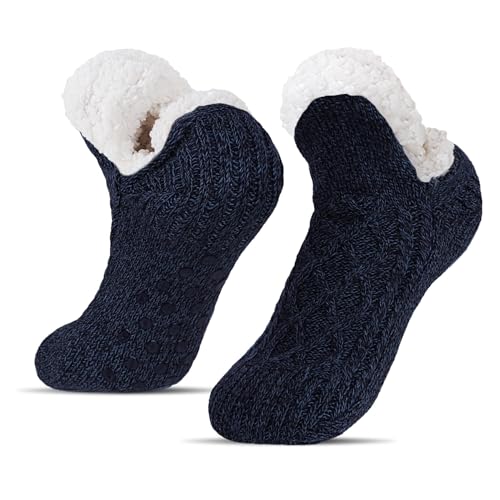 BLURBE Kuschelsocken Damen-Winter Stoppersocken Herren, Flauschsocken ​Haussocken Warme Dicke Abs Socken Rutschfest Hausschuhe Plus Samt Für 37-41 von BLURBE