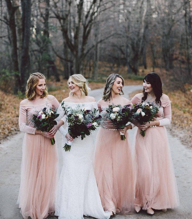 Pink Samt Off-Shoulder Top Langarmbluse, Xs-L von BLUSHFASHION