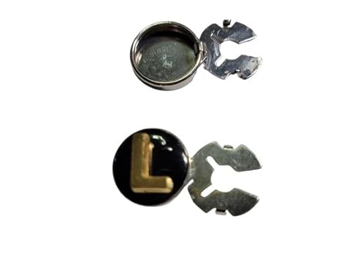 1 Paar Knopfabdeckungen Art. 51 Basis Silber schwarzer Emaille personalisierbar 1 Initial Farbe schlichtes Gold zur Abdeckung von Knöpfen x Hemd Manschette Manschettenknöpfe, TAGLIA UNICA, Messing, von BLUSUPERSHOP