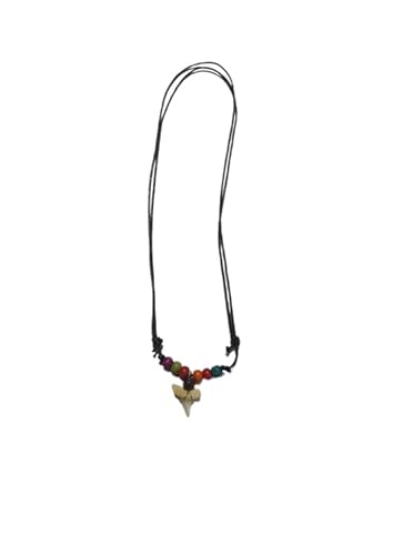 BLUSUPERSHOP 1 Halskette Art P3, Anhänger echter Haifischzahn 1,5 – 2,5 cm ca. 1,5 – 2,5 cm und verstellbarer Riemen Tribal Unisex, medium, Halskette Seil, haifischzahn von BLUSUPERSHOP