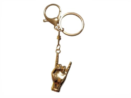 BLUSUPERSHOP Schlüsselanhänger 10 cm Hand 4 cm Metall Gold Amulett Napoletano Glücksbringer gegen die Jella Pak, unica, Nicht-Edelmetall, Ohne von BLUSUPERSHOP