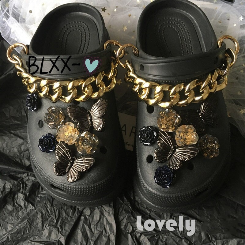 Schuh-Charms, 16 Stück, Mit Kette, Coole Schmetterlings-Dunkelheit-Charms Für Schuhe, Charm-Zubehör Clog-Schuh-Dekoration, Geschenk Mädchen Und von BLXXs