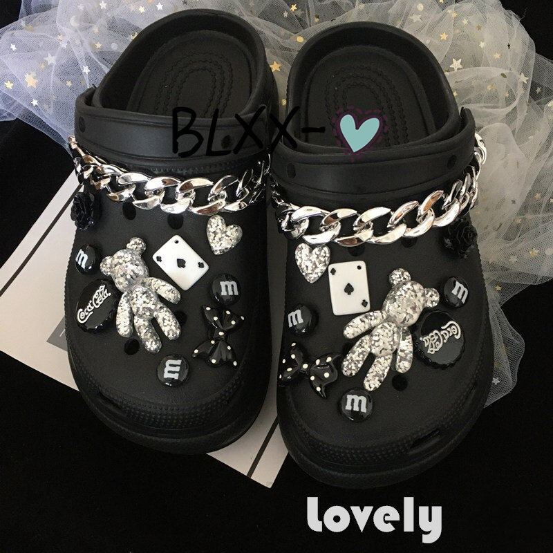 Schuh Charms Set Von 20 Mit Kette, Coole Bär Für Bowknot Charm Zubehör Clog Dekoration Geschenk Mädchen Frauen von BLXXs