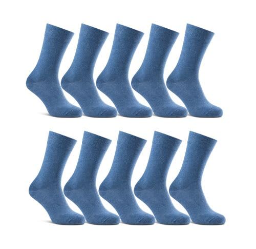 BLYSS247 10 Paar Unisex Business Socken aus Baumwolle und nicht einschneidenden Bündchen (Größe: 47-50, Regular Fit, Farbe: Jeans) von BLYSS247